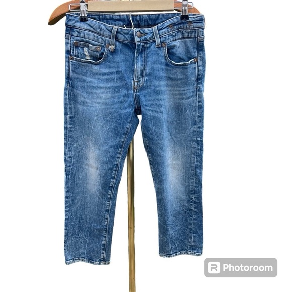 R13 Denim - R13 ~ Boy Straight Kelly Stretch Medium Wash Denim Pant Made in Italy